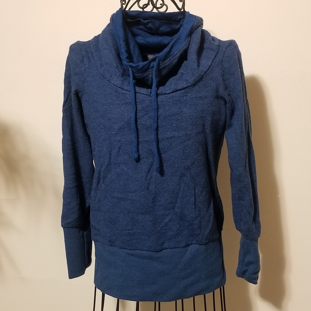 Icebreaker Merino Sweater Womens Blue Grass Cowl Neckline. Size: XS.